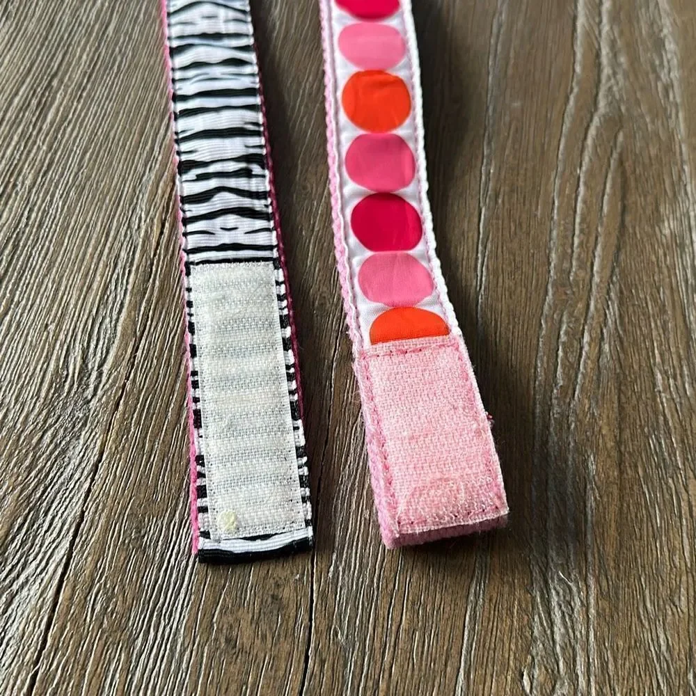 Myself belts girls 25” - zebra pink polka dots- hero huggers - easy - fabric rib